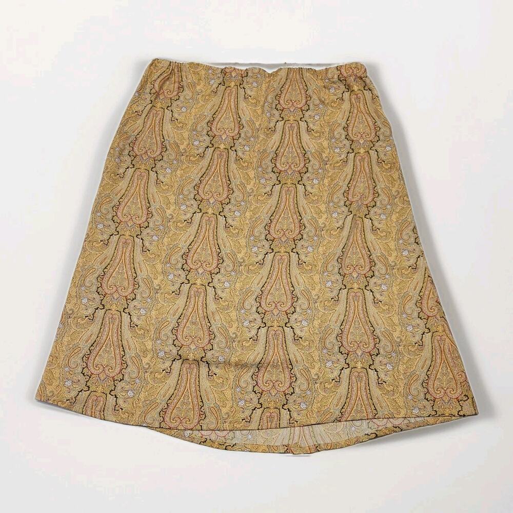 VINTAGE Handmade Womens Skirt Faux Wrap Colorful Paisleys Floral Sz L/XL Boho